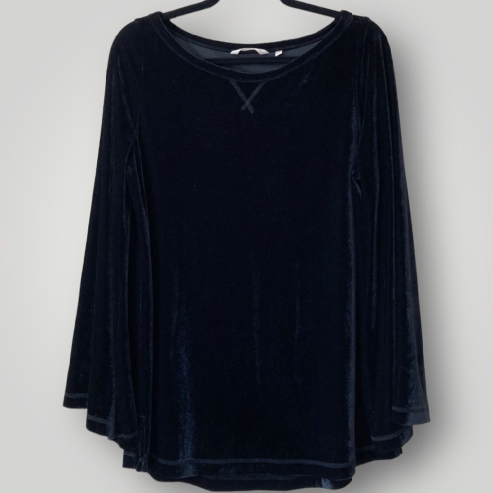 Soft Surroundings Capulet Velvet Bell Sleeve Top Small Black Whimsigoth